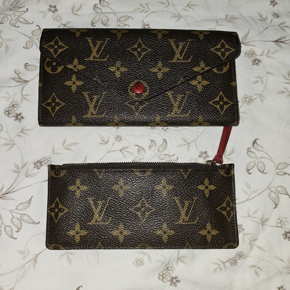 LOUIS VUITTON Monogram Portefeuille Emilie Long Wallet Red M60697 LV Auth 69793